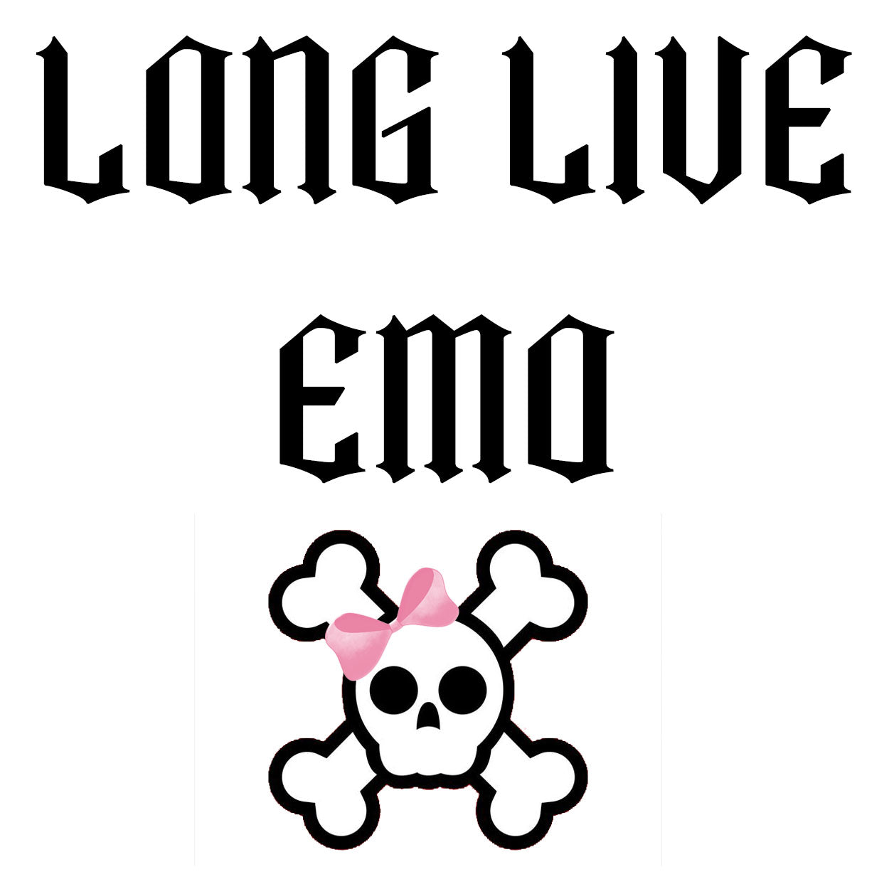 Long Live Emo With Pink Bow Sticker