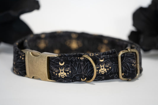 Black and Gold Bee Dog Collar