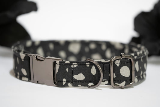 Black and Gray Animal Print Dog Collar